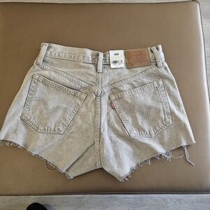 Levi's Women's 501 Cut Off Jean Shorts High Rise Button Fly Tan Denim Size 27